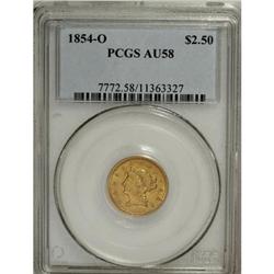 1854-O $2 1/2 AU58 PCGS
