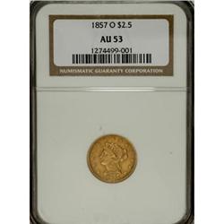 1857-O $2 1/2 AU53 NGC