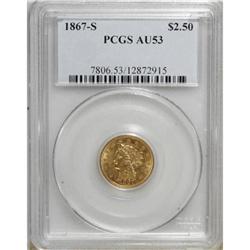 1867-S $2 1/2 AU53 PCGS