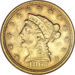 1867-S $2 1/2 AU55 PCGS