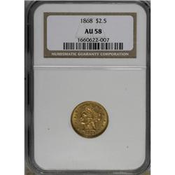 1868 $2 1/2 AU58 NGC