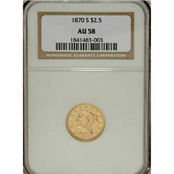 1870-S $2 1/2 AU58 NGC