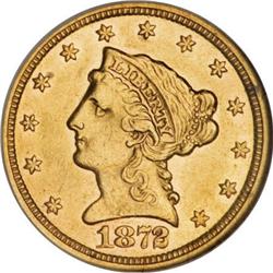 1872 $2 1/2 AU58 NGC