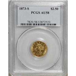 1873-S $2 1/2 AU58 PCGS