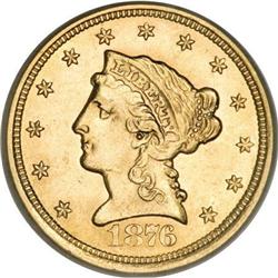 1876-S $2 1/2 MS62 PCGS