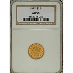 1877 $2 1/2 AU58 NGC