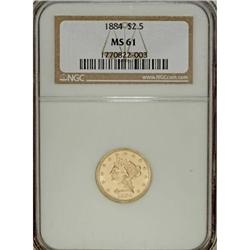 1884 $2 1/2 MS61 NGC