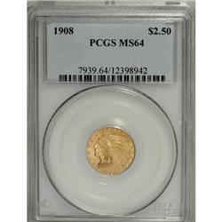 1908 $2 1/2 MS64 PCGS
