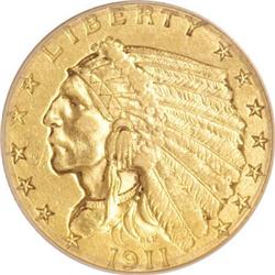 1911-D $2 1/2 AU50 Details ANACS