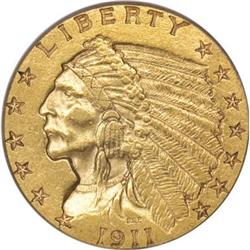 1911-D $2 1/2 AU55 PCGS