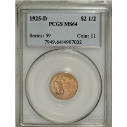 1925-D $2 1/2 MS64 PCGS