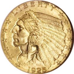 1925-D $2 1/2 MS65 NGC Reverse Die Break