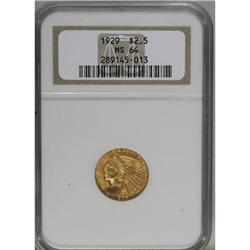 1929 $2 1/2 MS64 NGC