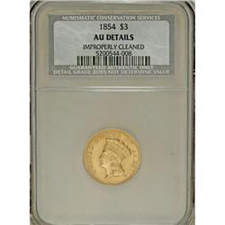 1854 $3 AU Details NCS