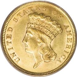 1854 $3 AU58 PCGS