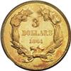 Image 2 : 1861 $3 AU58 PCGS