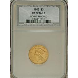 1863 $3 XF Details NCS