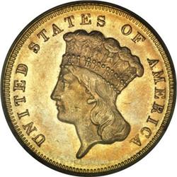 1871 $3 MS62 PCGS