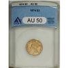 Image 1 : 1874 $3 AU50 ANACS
