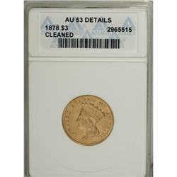 1878 $3 AU53 Details ANACS