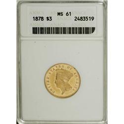 1878 $3 MS61 ANACS