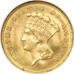 1880 $3 MS63 NGC