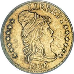 1806 $5 Round Top 6, 7x6 Stars--Graffiti--NCS.