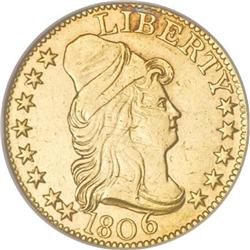 1806 $5 Pointed Top 6, 8x5 Stars XF45 ANACS