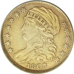 1807 $5 Bust Left XF Details NCS