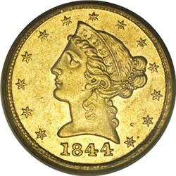 1844-D $5 AU58 PCGS