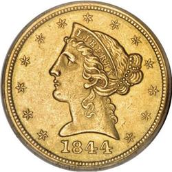 1844-O $5 MS60 PCGS