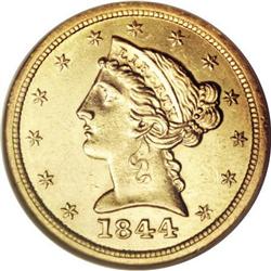 1844-O $5 MS61 NGC