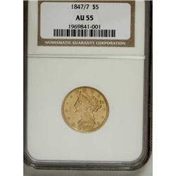 1847/7 $5 AU55 NGC