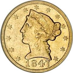 1847-C $5 XF45 NGC