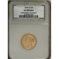 1850-D $5 VF Details NCS