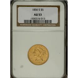 1856-S $5 AU53 NGC
