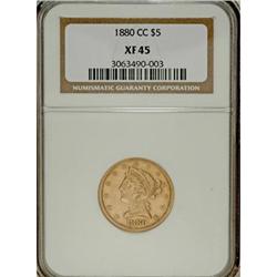 1880-CC $5 XF45 NGC