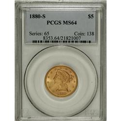 1880-S $5 MS64 PCGS