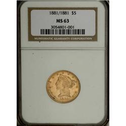 1881 $5 MS63 NGC