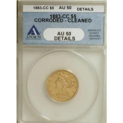 1883-CC $5 AU50 ANACS