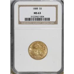 1888 $5 MS63 NGC