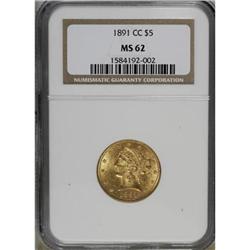 1891-CC $5 MS62 NGC
