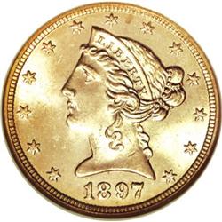 1897 $5 MS65 NGC