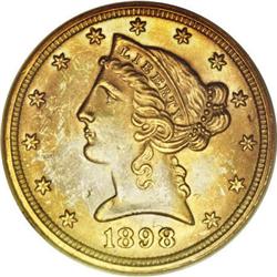 1898 $5 MS65 NGC
