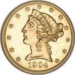 1904-S $5 MS63 NGC