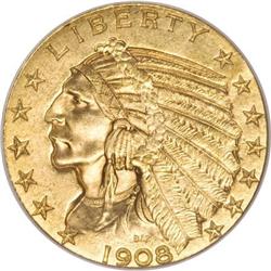 1908-D $5 MS63 NGC