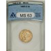 Image 1 : 1908-D $5 MS63 ANACS