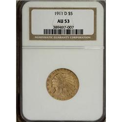 1911-D $5 AU53 NGC
