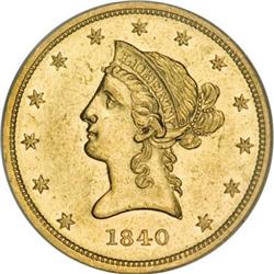 1840 $10 AU55 NGC