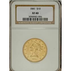 1841 $10 XF40 NGC